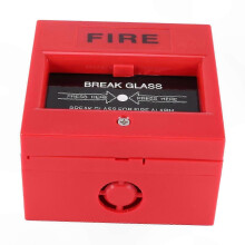 Rücksetzbarer Feuermelder-Zugknopf für Brandmeldeanlagen mit Schlüsselschrauben, rotes feuerfestes ABS-Kunststoff, 12 V DC/AC