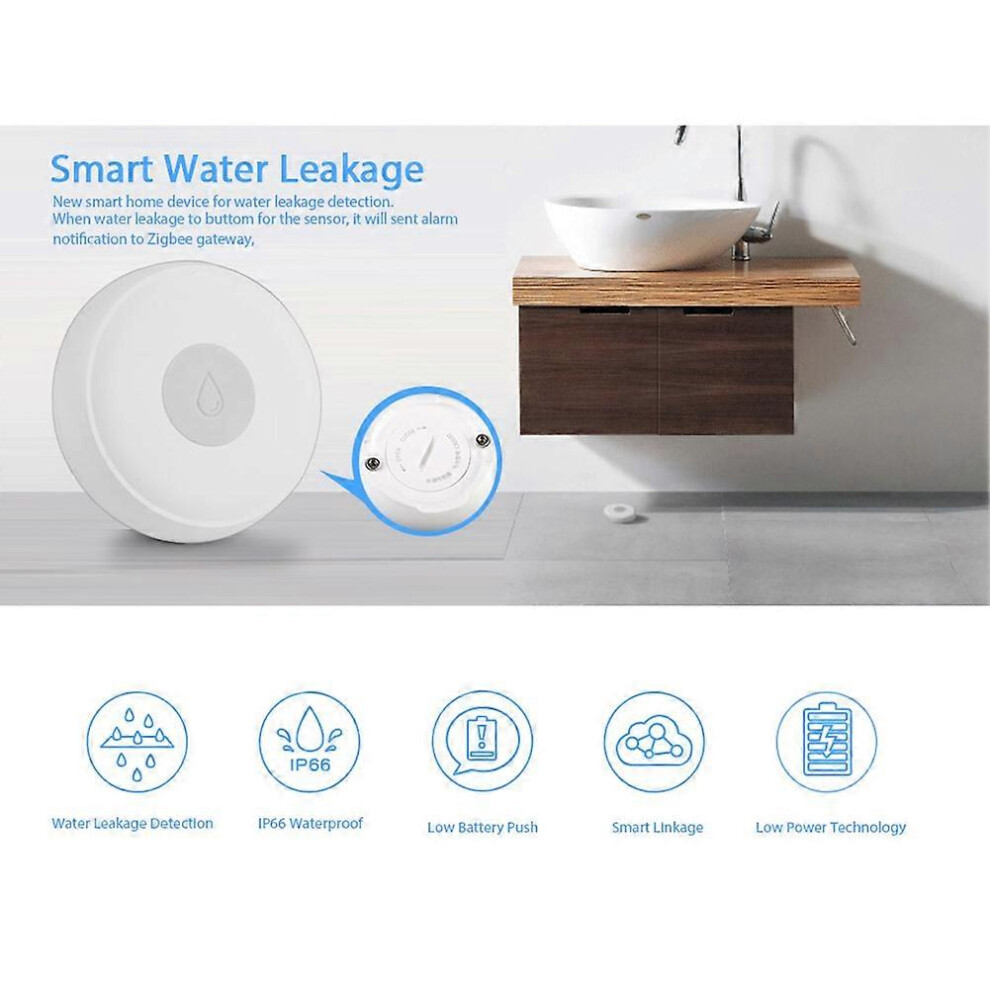 Water Leak Alarm With Instant Phone Alert, Zigbee Hub Required, Low Power For Smart Home 6901508603509