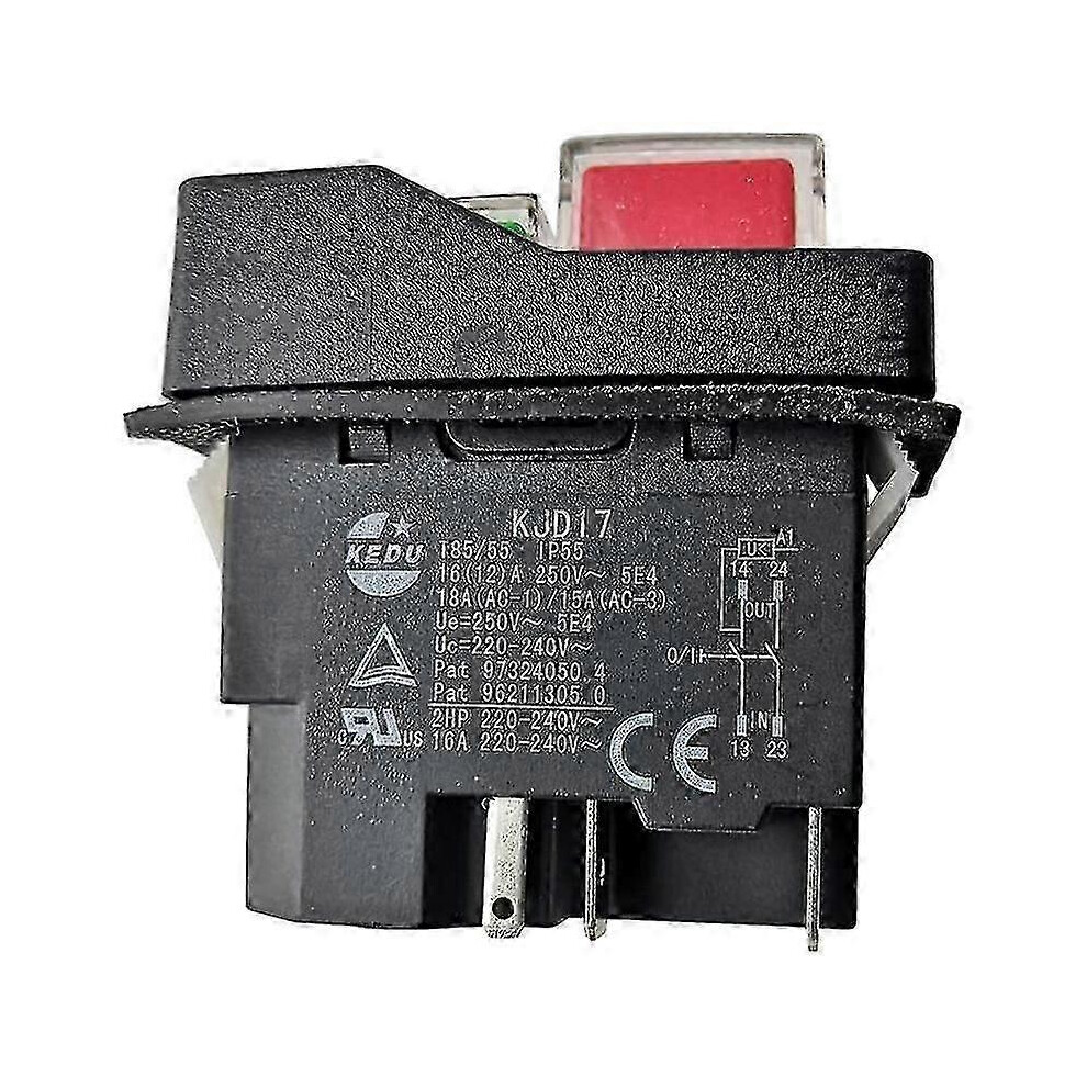 Safety Switch With Undervoltage Protection, Kjd17 5-Pin Electromagnetic Push Button For Machine Tools, Garden Machinery, Power Tools 6901508604070