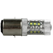 Lampadina LED per faro compatibile con attacco BA20D H6, luce bianca 6000K, confezione da 2 per fendinebbia moto.