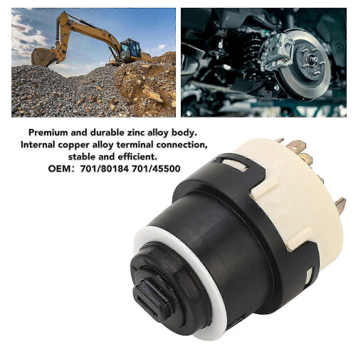 Ignition Switch Compatible with JCB 3CX 4CX Backhoe Loader, Zinc Alloy Construction with 2 Keys 1