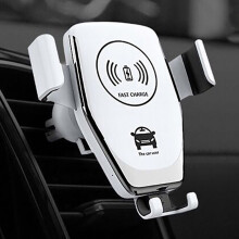 (White) Universal Car Vent Phone Holder - Wireless Charger