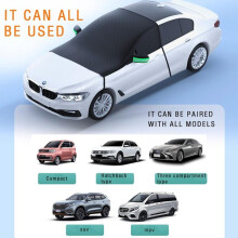 Autoruitafdekking met reflecterende veiligheidsstrips, geschikt voor de meeste auto's, vrachtwagens en bestelwagens, 104x46 inch