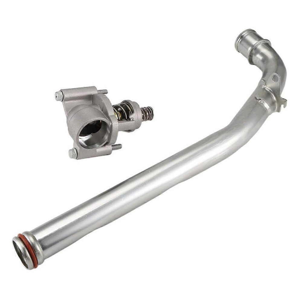 Thermostat Housing Assembly Compatible With Cadillac Xt5 Xt6 3.6L V6 Engine, Metal Housing Silver 6901508480759