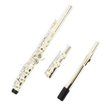 Professional Silver Plated Open Hole Flute 16 Key E Mechanism for Beginners and Advanced Players