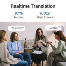 Intelligenter Sprachübersetzer, KI-Echtzeitübersetzung, Bluetooth, tragbar für Reisen, Beruf und Lernen