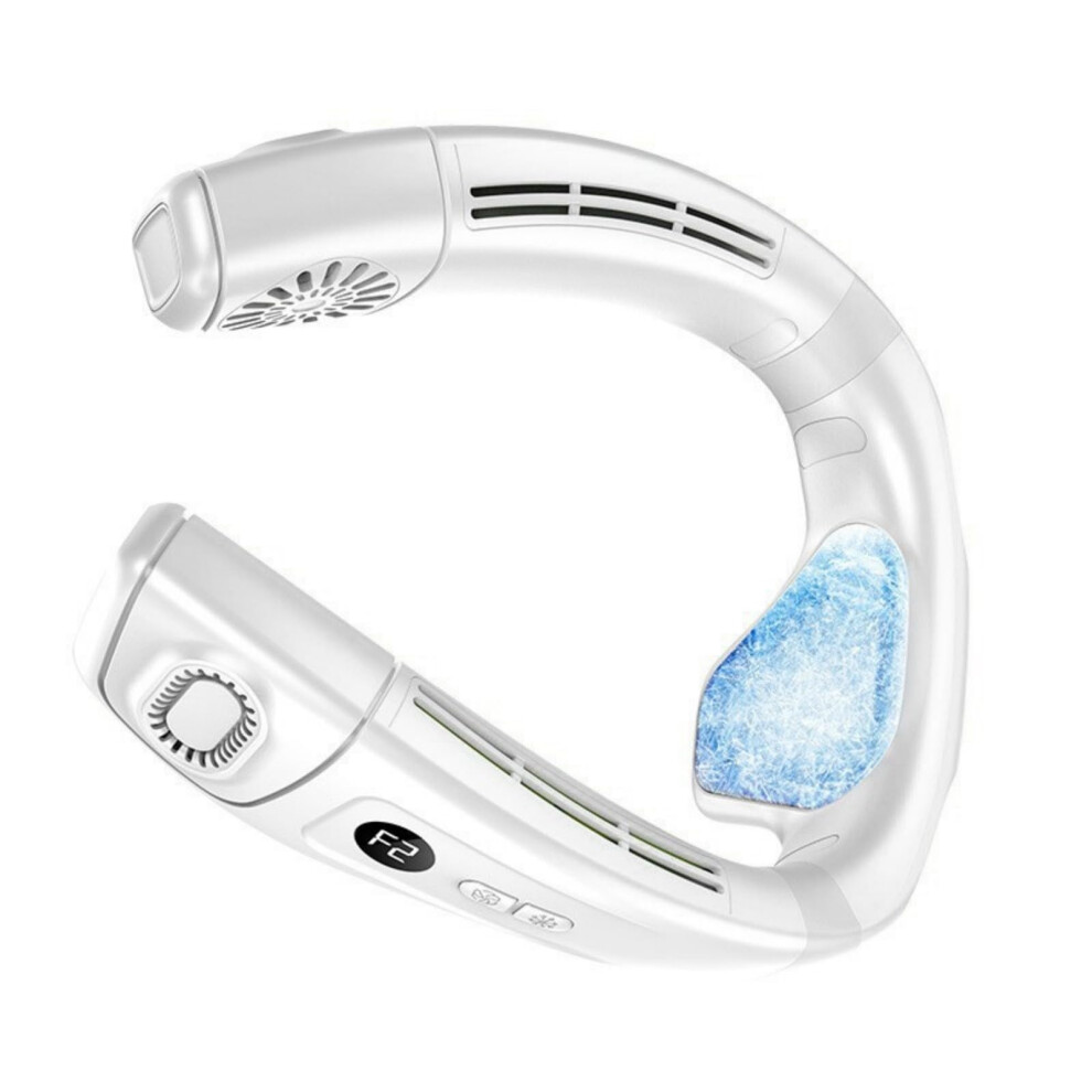 Wearable Neck Fan Bladeless 360 Cooling 4000Mah Rechargeable Quiet Digital Display For Travel 9169991590820