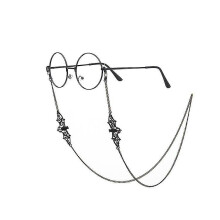 Verstelbare metalen brillenketting, 65 cm lang koord van legering met verstelbare ring voor stabiliteit, houdt uw bril stevig op zijn plaats.
