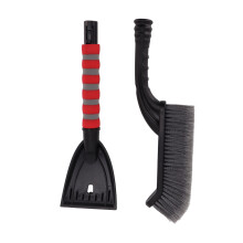 Abnehmbarer Schneebesen und Eiskratzer mit ergonomischem Schaumgriff, 66 cm, Grau/Rot