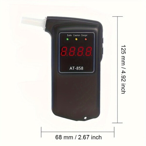 Bafômetro com Sensor de Alta Precisão 10 Bocal Descartável - Display Digital, Design Compacto 1