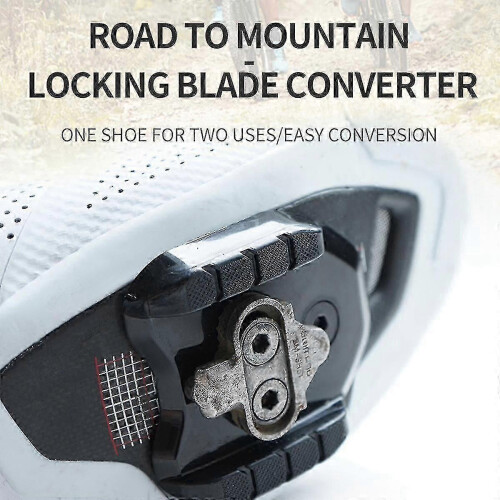 Bicycle Pedal Adapter Set in Black, PA+GF+TPU Construction with Non-Slip Studs, Includes Base Conversion Plates
