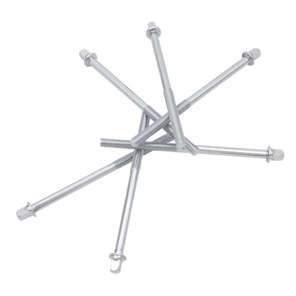 6 Pack Bass Drum Screws, Drum Tension Rod Replacement Screws, Electroplated Iron For Drum Kit 9169991354590