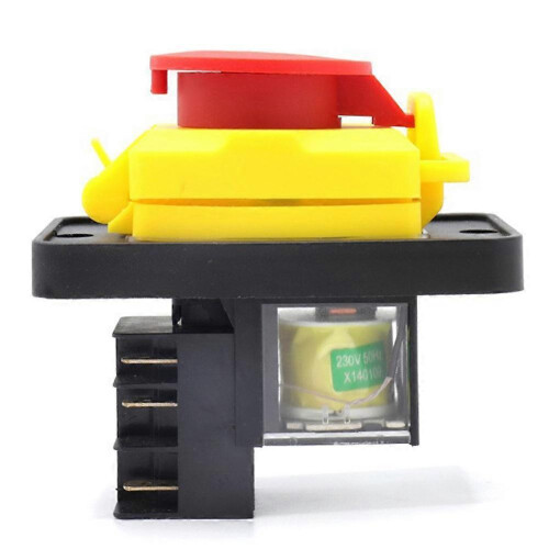 Interruptor de Circuito Electromagnético 6 Pin com Carcaça Plástica Preta e Amarela, Reset Manual para Equipamentos 2