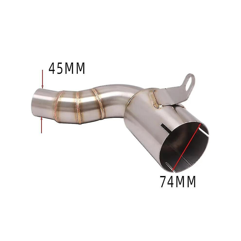 0.6Kg Motorcycle Exhaust Pipe Compatible With Husqvarna, Stainless Steel Catalyst Delete Pipe For Svartpilen Vitpilen 6901508473799