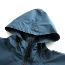 Packbarer Regencape mit Tragetasche, wind- und wasserdicht, wiederverwendbar, Kapuze, versiegelte Nähte für Wanderungen und Festivals in Marineblau