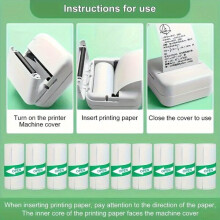 Thermal Paper for Mini Printer compatible with Wireless Mini Printers - 10 Adhesive Labels for Photo Stickers Organising