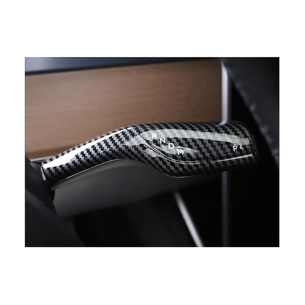 Protective Gear Shift Cover Compatible With Tesla Model 3 Y, Glossy Carbon Fibre 6901508448759