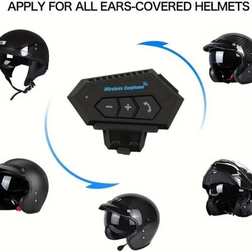 Bluetooth Motorcycle Intercom, Compatible with Smartphones, for Clear Call Music with Easy Handlebar Controls 1