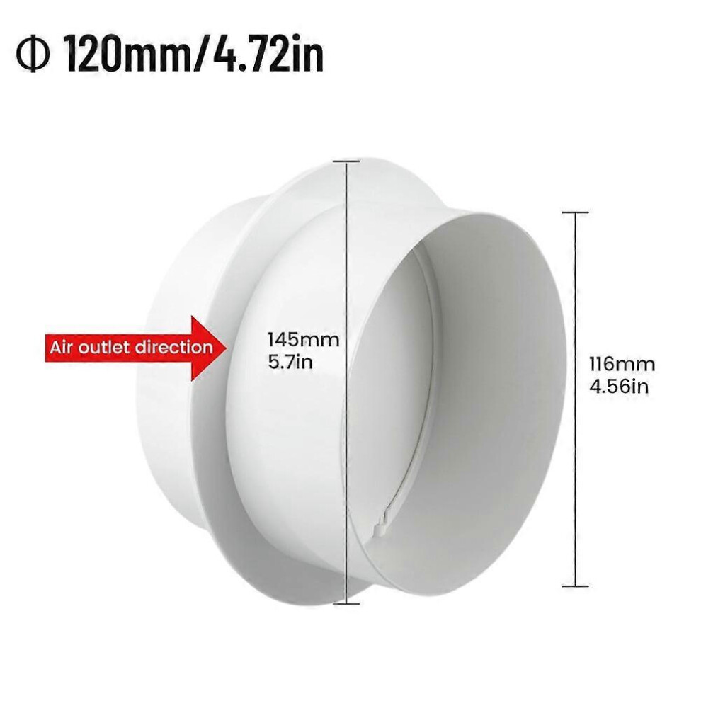 Anti-Backflow Damper For Extractor Fan, Pvc Round Check Valve Prevents Reverse Airflow In Bathroom Kitchen Ducting 6901508611337