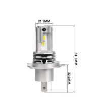 Lampadina LED H4 per fari compatibile con attacco H4, luce bianca fredda 6500K, ampia tensione 9V-32V, kit di conversione plug and play