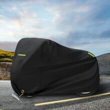 Motorfietshoes, universele pasvorm voor scooters, waterdicht 210D-materiaal met reflecterende strepen en bevestigingsriemen.