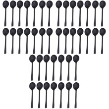 300Pièces Cuillères Jetables Noires Pour Glace Gâteaux