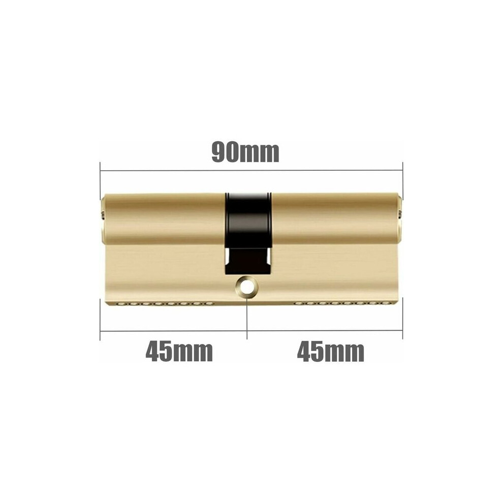 90Mm Double Cylinder Lock, Compatible With Universal Door Locks, Brass Construction With Security Key System 6901508534889