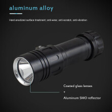 Φακός Καταδύσεων 1000 Lumen IP68 Αδιάβροχος με Μπαταρία 18650/26650 για Θαλάσσιες Εκδρομές