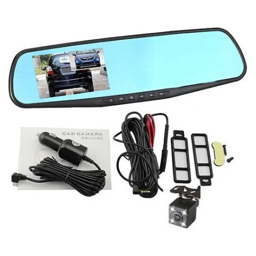 DVR de Carro com Lentes Duas, Tela de 4.3 Polegadas, Gravação em Loop, Sensor G e Ângulo Largo de 170 1