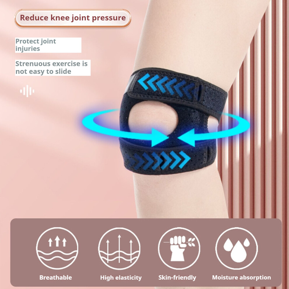 Hue-Grain (Black, Four Forks) Patella Strap For Knee Pain & Tendonitis Relief