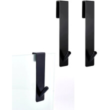 Door Hook for Narrow Doors & Cabinets, 2-Pack Brushed Stainless Steel, Rustproof Bathroom Holder