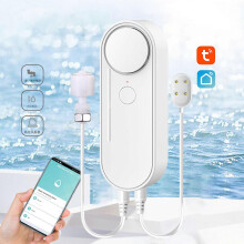 Slimme waterleksensor met directe meldingen, draadloos en IP65 waterdicht, inclusief montage voor thuisgebruik.