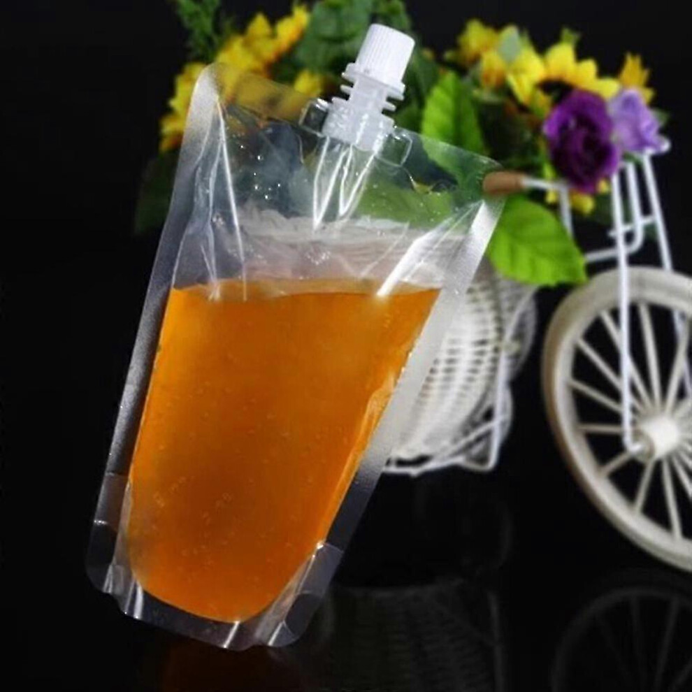 Reusable Drink Bag 500Ml, Leak-Proof With Locking Cap Funnel, Standing Design Handle For Easy Carrying 6901508463059