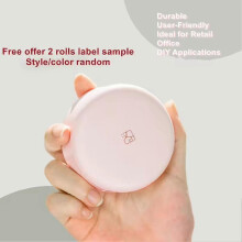 Inktloze Bluetooth-labelprinter voor thuis, kantoor en school, met meer dan 150 sjablonen, USB Type-C-opladen, roze kleur.