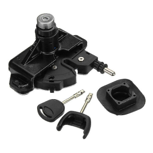 Conjunto de Trava e Fecho de Capô de Plástico ABS Compatível com FORD IT MK7, Preto, Conjunto Completo com 2 Chaves 1