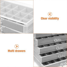 Transparent Rock Collection Box with Velvet Lining and Multiple Compartments for Organising Protection