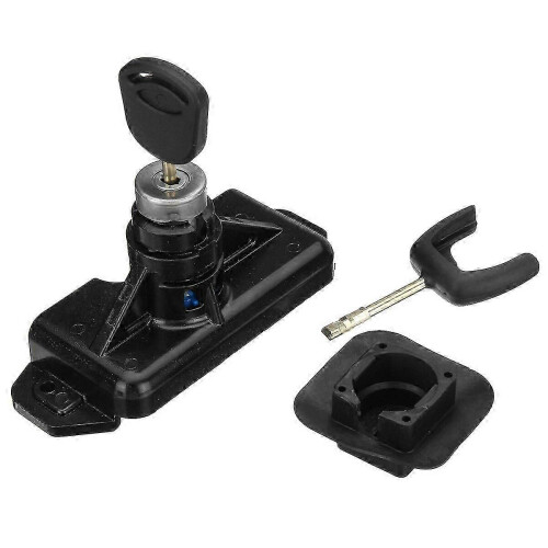 Conjunto de Trava e Fecho de Capô de Plástico ABS Compatível com FORD IT MK7, Preto, Conjunto Completo com 2 Chaves 2
