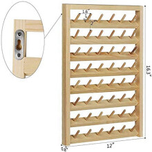 2X 48 Spool Sewing Thread Stand,Wall Mount Sewing Thread Stand with Hook,Wooden Embroidery Organizer for Sewing