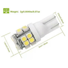 Confezione da 10 lampadine LED T10 compatibili con plafoniere per auto, 20 LED SMD 3528, durata 50.000 ore.