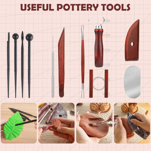 12PCS Pottery Tools Kit, Polymer Clay Tools Set for Sculpting, Air Dry Clay Tools, Ceramic Tools for Carving, Molding 2