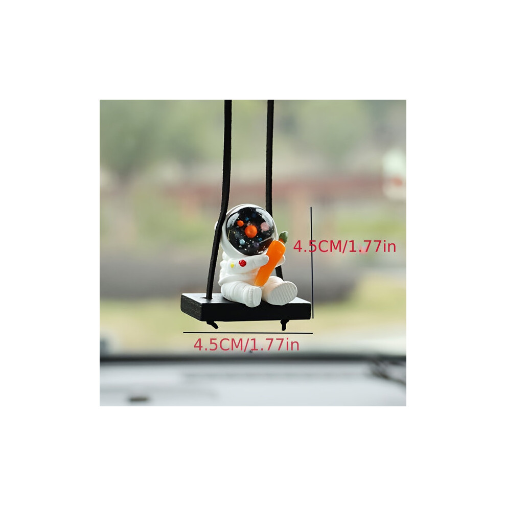 Car Interior Decoration Pendant With Interactive Swing, Astronaut Themed Hanging Ornament For Rear View Mirror 6901508557604