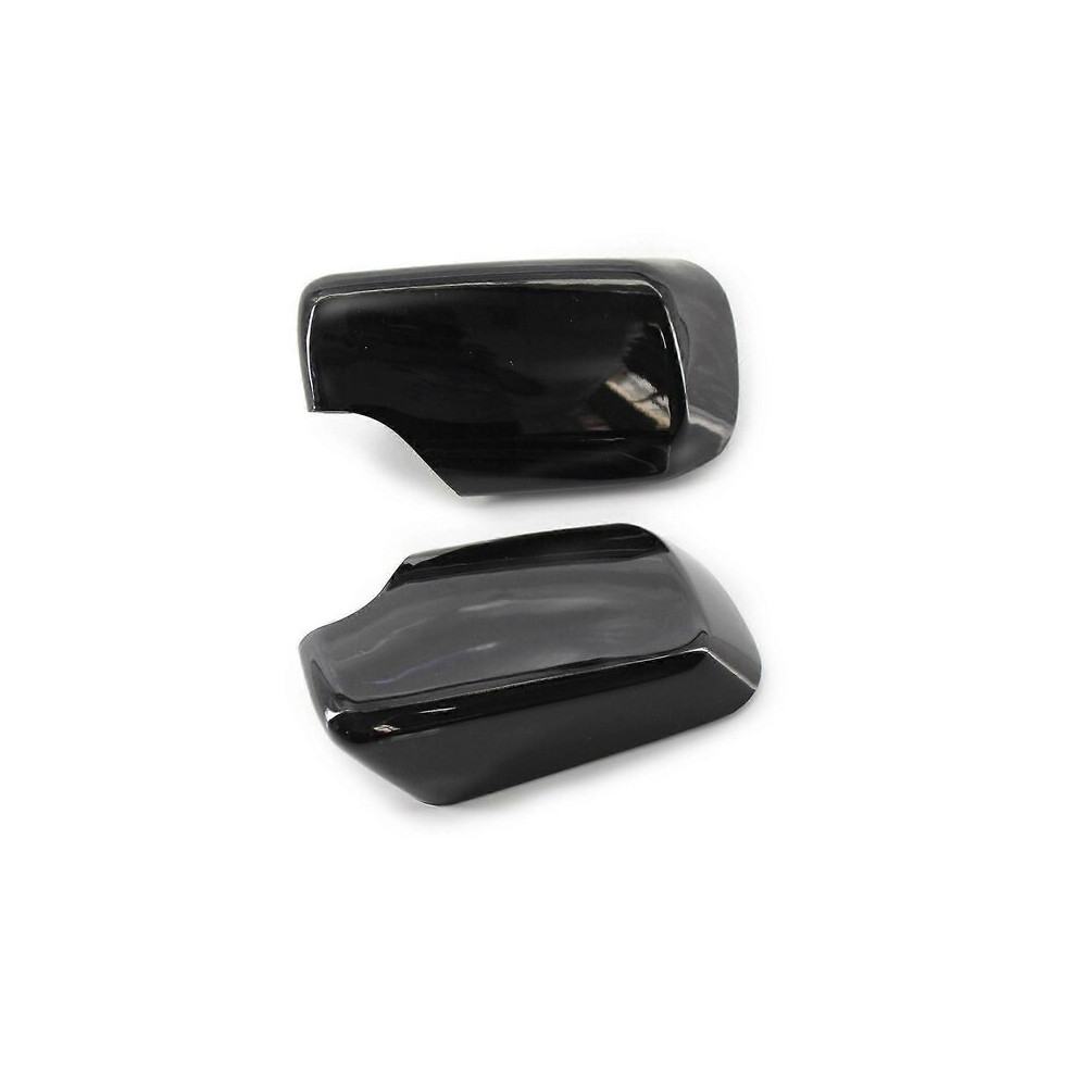 Abs Rearview Mirror Covers Compatible With Bmw E46 E39 Sedan Estate, Glossy Direct Replacement Black 6901508580015