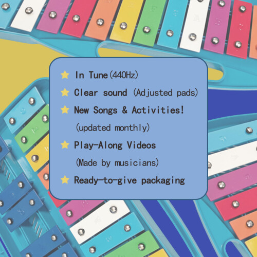 Xylophone for Kids and Beginners 25 Note Rainbow Keys with Case Two Octave Range Precise Tuning 1