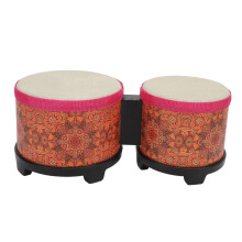 Professional Bongo Drum Set 5 and 6 Inch Beech Wood with Goatskin Heads for Clear Acoustic Tone