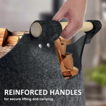 Faltbarer Aufbewahrungskorb aus 5 mm dickem Filz, Tragkraft 15 kg, für Kaminholz, Wohnzimmer, Büroorganisation