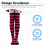 Women\'s Striped Over Knee Socks Black & Red 1