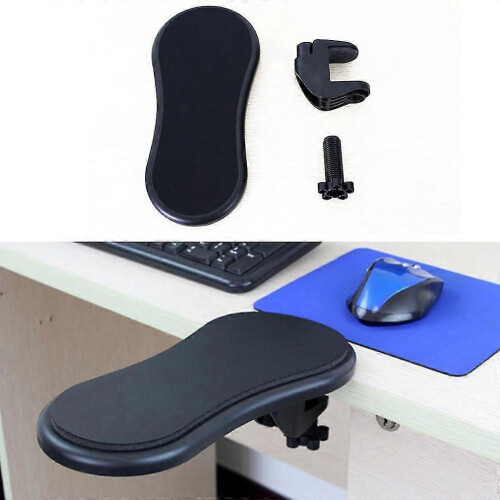 Rotating Armrest Pad compatible with Computer Desk - Adjustable Leather Wrist Rest for Mouse and Keyboard Use 1