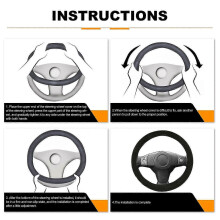 Steering Wheel Heater Cover for Cars, Compatible with 12V Cigarette Lighter, 1-3 Minute Warm Up, Plush Non-Slip Material