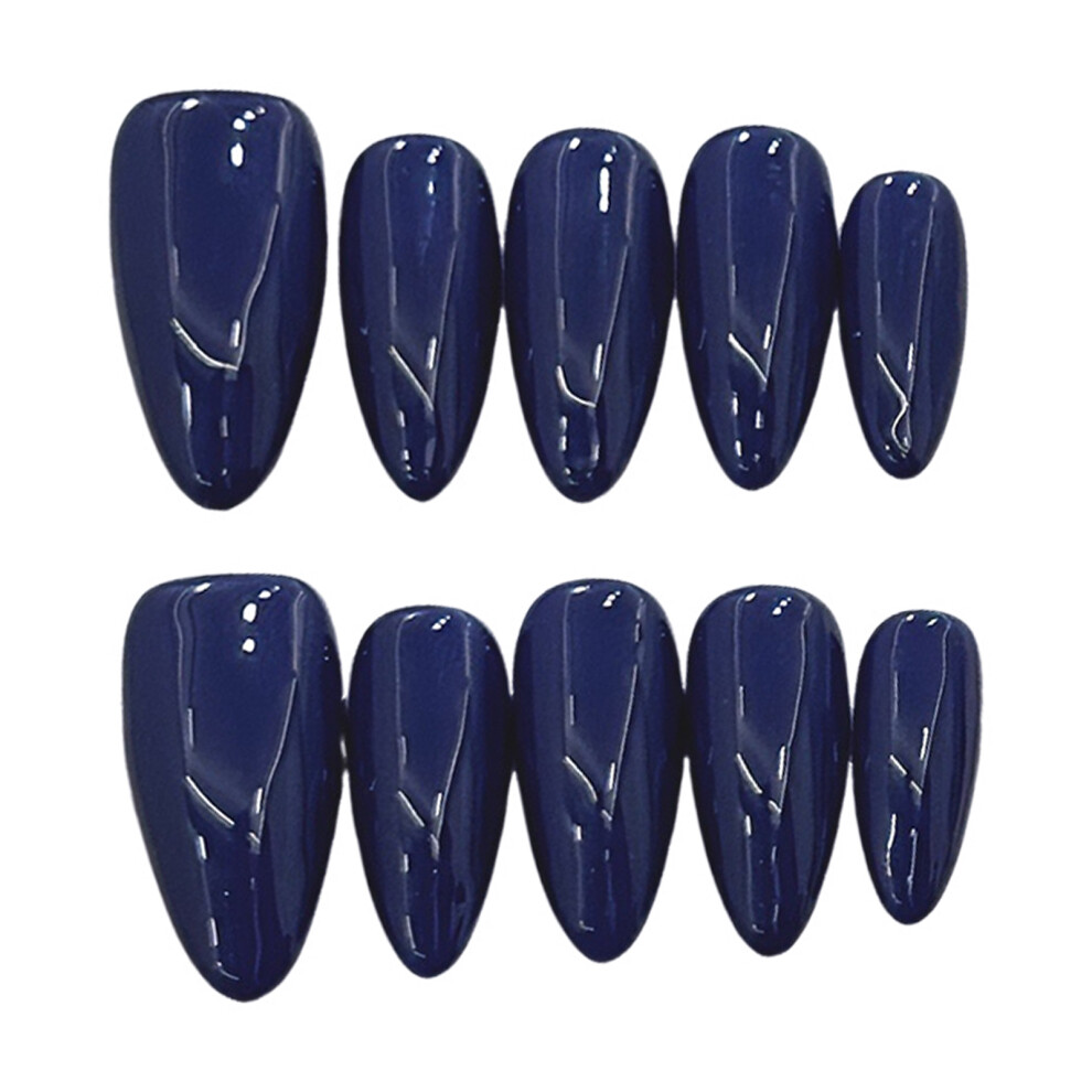 Penghui-Toys (63) Dark Blue False Nails/Toenails Set Easy Effortless Application To Nails For Girlfriend Wife Women And Girl