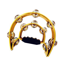Gold Hi Hat Tambourine for Drum Set with Loud Crisp Jingles and Durable Metal Build